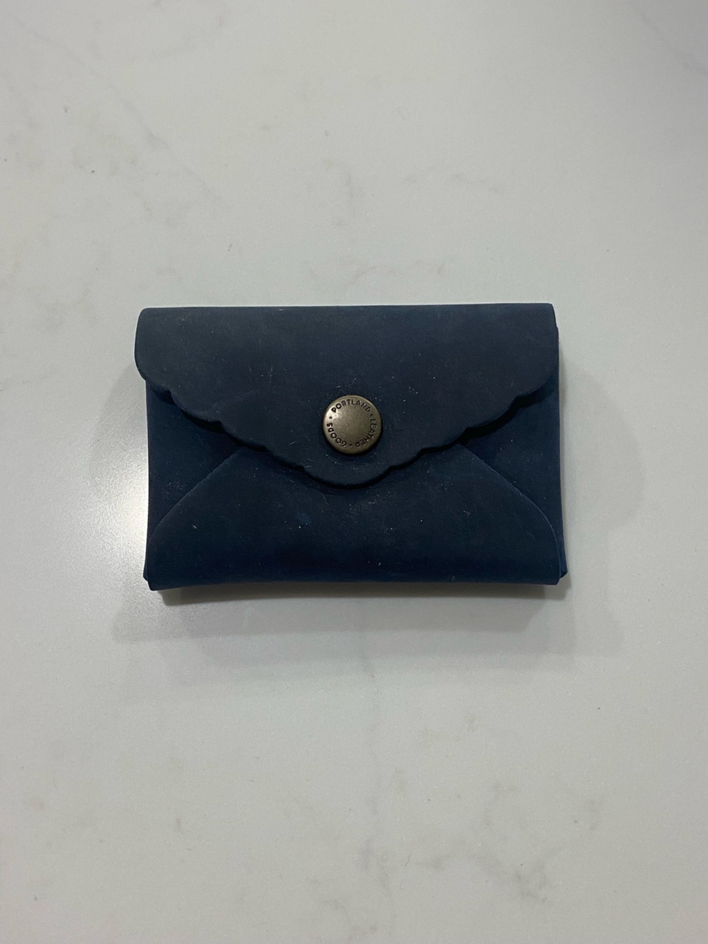 Portland Leather Goods, Navy Leather Card Holder Wallet - Women/Men Accessories